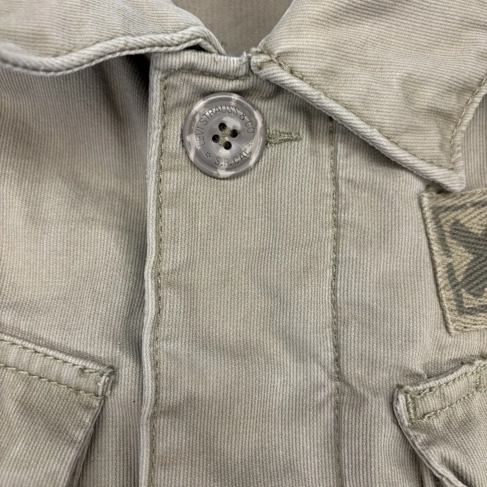 Men's LEVI'S Khaki‎ 100% Cotton Button Up Utility Jacket Size Large